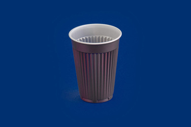 Kubek 180ml brązowo-biały pionowo prążkowany ø70,3mm PS