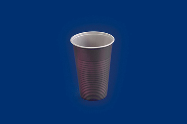 Kubek 200ml brązowo-biały poziomo prążkowany ø70,3mm PS